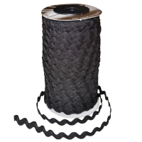 Zigzagband 12mm (25 m), Zwart 01